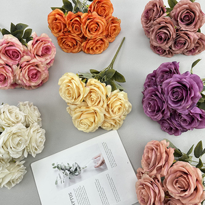 Nuova Rosa Artificiale a 7 Teste per Decorazione d'Interni, Vendita all'Ingrosso - Product Image 3