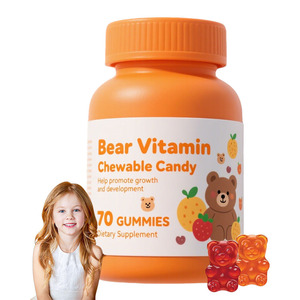 Gommes vitaminées petit ours pour enfants vitamines composées C D3 pour les adolescents soutien immunitaire et promotion de la croissance dosage de bonbons gommeux - Product Image 1