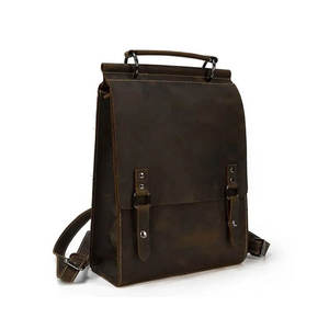 Sac à dos pour ordinateur portable en cuir véritable de qualité supérieure, unisexe, pour les voyages et l'école - Product Image 1