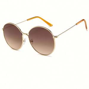 Gafas de Sol Redondas de Moda Vintage 2019 con Degradado para Mujer, Montura de Aleación Transparente, Protección UV400, de una Pieza - Product Image 5