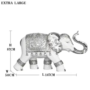 Luxus dekoration große thailändische Elefanten statue Glasfaser-Tierharz skulptur