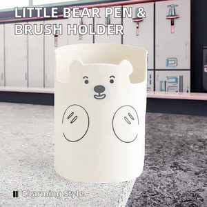 Free Cute INS Japanese Simple <b>Desktop</b> Stationery Bear Little Pen <b>Holder</b> and <b>Phone</b> <b>Holder</b> Plastic Makeup Brush /Storage - Product Image 2