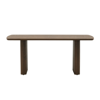 Table longue Voxhome au design médiéval moderne en bois massif de noyer foncé avec table à manger pour le mobilier de salon