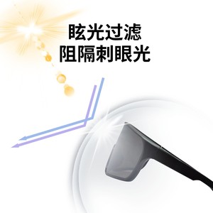 Lunettes de soleil de cyclisme élégantes unisexes, monture noire, verres gris, protection UV400, grande taille 155 mm, sports de plein air - Product Image 3