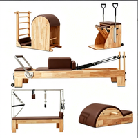 Ensemble complet d'équipements de Pilates en bois de chêne, Reformer de yoga commercial, Chaise, Tour et Baril pour studio de sport