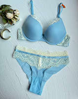 Conjunto de Lencería Sexy con Costuras Brillantes y Encaje Francés, Sujetador Push-Up que Realza el Busto Pequeño