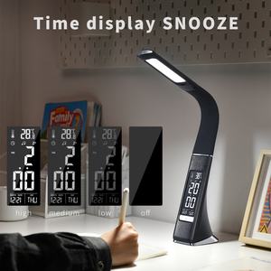 Lámpara de Escritorio Flexible con Calendario, Protección Ocular, Cuello de Cisne Plegable, Luz LED Táctil, Reloj, para Estudio, Lectura, Hotel, Mesita de Noche - Product Image 3