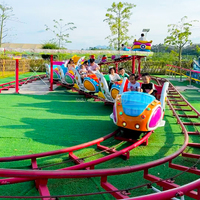 Petite Manège de Train sur Rail pour Parc d'Attractions, Mini Montagnes Russes pour Enfants dans la Cour