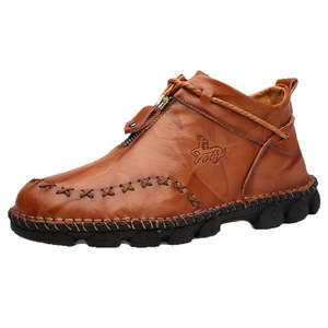 Chaussures décontractées Octopus Bean pour hommes, avec fermeture éclair, en microfibre, à la cheville, antidérapantes, semelle extérieure en caoutchouc souple, tailles 38-48 - Product Image 5