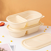 Récipient alimentaire en plastique biodégradable jetable de rectangle de vente chaude avec le couvercle
