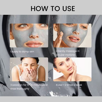 Mascarilla de barro facial de arcilla de limpieza profunda purificadora de carbón de bambú natural orgánico