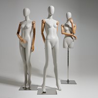 Maniquí Femenino de Cuerpo Completo y Medio Cuerpo, Color Gris Claro, de Lujo, para Exhibición en Escaparates de Tiendas de Ropa Femenina de Alta Gama