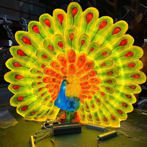 Elegant Peacock LED Motif Light with Fiberglass Resin Material for Outdoor Garden Landscape and Decorative Lighting - Product Image 1