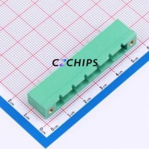 MX2EDGVM-7.62-06P-GN01-Cu-A Plug-in Terminal Block Through hole,P=7.62mm Board-to-Board / Socket Closed Screw Fixing 1x6P 7.62mm - Product Image 1