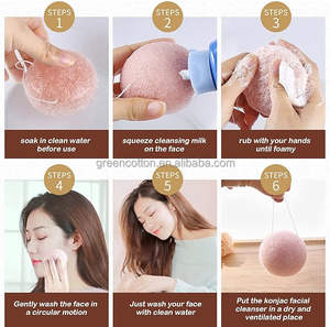 Éponge Konjac 100% Naturelle et Biologique avec Logo Personnalisé, Éponge de Nettoyage du Visage <span class=keywords><strong>Lavable</strong></span>, Éponge de Bain pour le Bain et les Soins de la Peau - Product Image 5