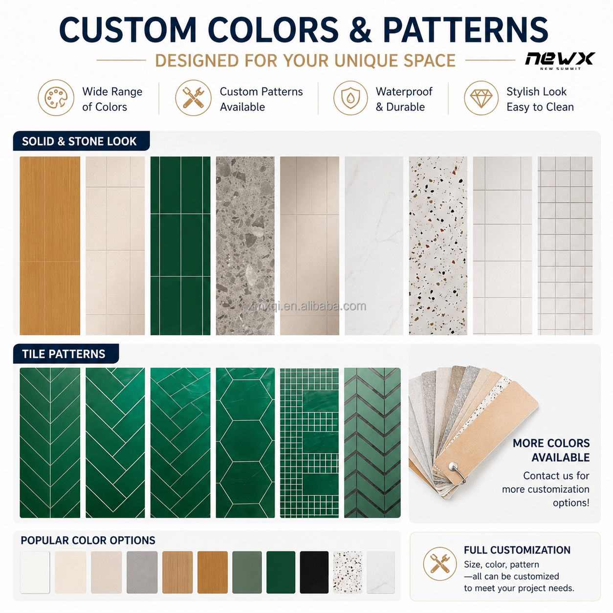 Custom colors and sizes