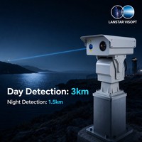 Caméra de vision nocturne infrarouge PTZ avec laser, option IP66, 360° °   Caméra de surveillance extérieure 24h/24 à rotation continue, résistante aux intempéries