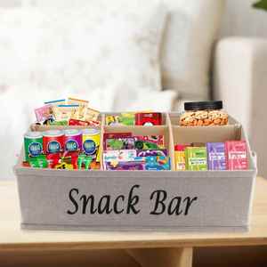 Lightweight <b>Snack</b> <b>Bar</b> Station Organizer Trapezoid Fabric <b>Snack</b> Bin with Side Handles - Product Image 5