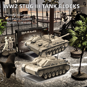 Tanque Destructor Alemán <span class=keywords><strong>StuG</strong></span> <span class=keywords><strong>III</strong></span> de la Segunda Guerra Mundial a Escala 1/28, Vehículo Militar, Mini Armas, Figuras de Soldados del Ejército, Juguete de Construcción - Product Image 2