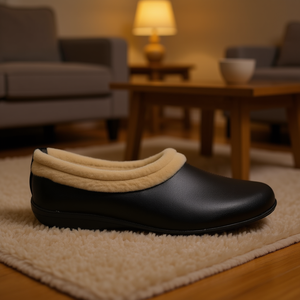 Pantoufles d'intérieur en cuir doublées pour femmes Angelina avec doublure en fourrure, semelle en PU, toutes saisons, confort intérieur - Product Image 2