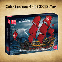 Moule King 13109S 3251PCS Ship Serie QA Revenge Pirate Ship Ornament Model Building Block Model Technical Toy Festival Gift