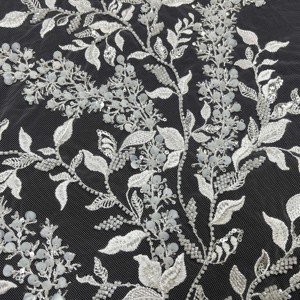 Tissu de dentelle de mariée de luxe Dentelle de broderie perlée - Product Image 2