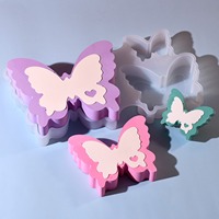 Moule en silicone en gros pour la fabrication de papillons en cristal de différentes tailles, pour la décoration tridimensionnelle en plâtre