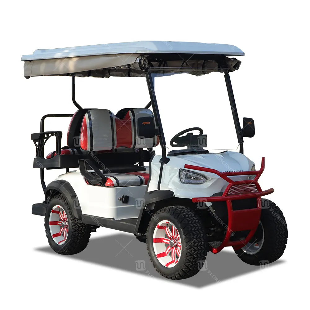 Cina 4 kursi 72V 4Kw 5Kw 7Kw baterai Lithium Ion gratis pengiriman Semua roda Drive Golf Cart 4 Seater untuk dijual