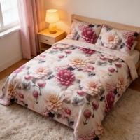 Rouleau de tissu pour draps de lit en microfibre 100% polyester, tissé, enduit, à mémoire de forme, 90 g/m², imprimé numériquement 5D, pour textile de maison