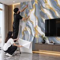 Papier peint autocollant en marbre gris clair et or, 1,2 x 3 m, feuilles IXPE de 2,3 mm pour les murs de salon et les murs de télévision