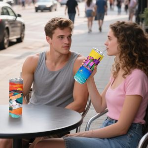 Sublimation <b>Mugs</b> 20 Oz Stainless Steel Vacuum Flask Thermos Lid Straw Eco-Friendly <b>Large</b> Capacity Thermal Insulation 12-24 Hours - Product Image 5