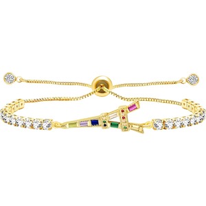 Bracelet à breloques Tour Eiffel pour femme, réglable, avec chaîne tennis en zircon cubique, bijou de mode inspiré de <span class=keywords><strong>Paris</strong></span>, cadeau YA5691 - Product Image 1