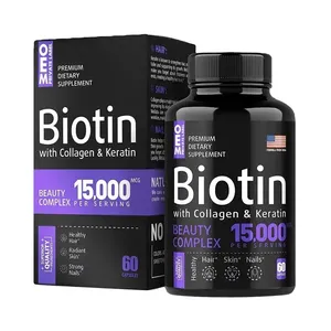 Hete Verkoop Etiqueta Privada biotina colágeno Pillen Organische biotina cápsulas personalizadas Oem Odm Dieet suplemento Fles Ve