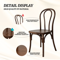 Chaise de café de style Thonet moderne, chaise de salle à manger empilable en plastique PP pour café, restaurant, utilisation commerciale