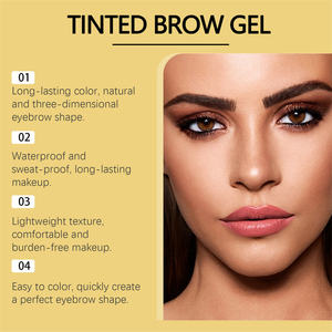 Gel teinté pour sourcils Zephoco, waterproof, longue tenue, maquillage, brun clair, brun foncé, gris, crème colorante pour sourcils - Product Image 5