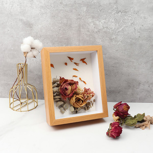 Custom 8x8 8x10 11x11 11x14 12x12 Black Wood Picture Frame Composite Wood Shadow Box Frames With Glass