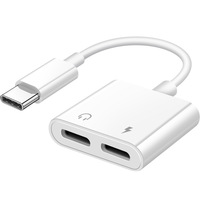 Adaptateur audio et de charge 2-en-1 double USB Type-C avec prise casque 3,5 mm, sortie CC neuve pour téléphone portable et ordinateur portable, protection OTP