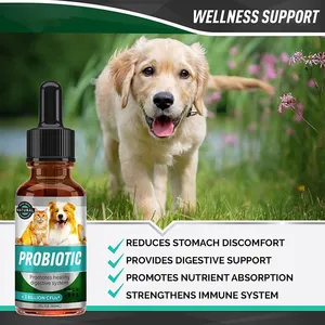 OEM/ODM enzyme digestive naturelle chien probiotiques goutte chien probiotique supplément glucosamine gouttes pour chiens