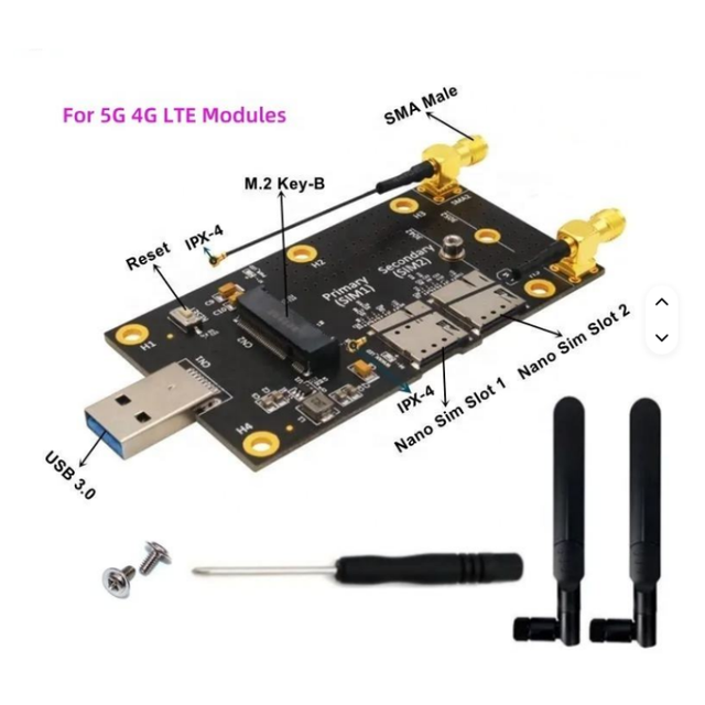 IoT M.2 to USB3.0 Communication Module Development and test Adapter Board For EM06-E EM12-G RM520N RM530N 3/4/5G M.2 to USB