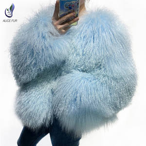 Vrouwen Fashion Design Winter Warm Custom Kleur Krullend Lang Haar Echte Mongoolse Bont Jas - Product Image 4