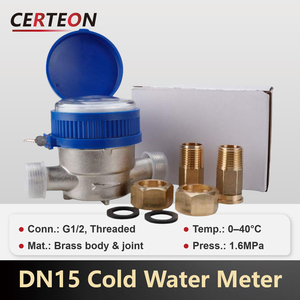 家庭用<span class=keywords><strong>1</strong></span>/2インチ真鍮製単流式ネジ接続高精度温冷対応磁気駆動型コンパクト設計DN15水道メーター - Product Image 3