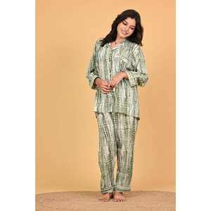 Conjunto de Pijama Estampado para Mujer, Ligero, Suave y Cómodo, Ropa de Dormir Transpirable, Informal, de Dos Piezas - Product Image 3