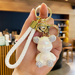 Candy Color Teddy Bear Keychain 3D Bear Doll <b>Key</b> <b>Chains</b> <b>Leather</b> Wristlet Bag Pendant Cute Teddy Bear Plastic Keychains - Product Image 4
