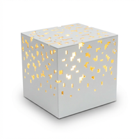 Lampe de jardin géométrique minimaliste en acier Corten, boîte à lumière extérieure en métal rouillé