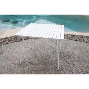 TABLE DE SANTORIN, 90X90 CM, H. 74 CM, ACIER BLANC - Product Image 1