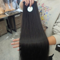 Ekstensi Rambut Vietnam 100% Virgin Single Donor, Gelombang Dalam, 26-28 Inci, Jahitan Mesin Double Weft, Grosir