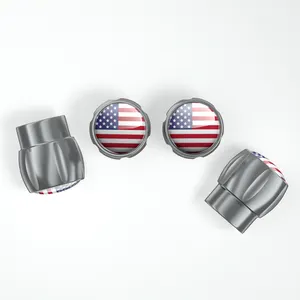 4pcs Car Tire Valve Cap Aluminum Tire Valve Cap Stem Caps Thread Inserted Air Dust Stem Screw