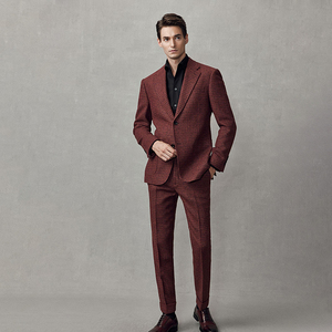 Costume deux pièces en <span class=keywords><strong>laine</strong></span> pour <span class=keywords><strong>homme</strong></span>, style business décontracté, costume de mariage classique italien, veste et pantalon, ensemble complet pour <span class=keywords><strong>homme</strong></span> - Product Image 2