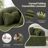 Sofá Cama Loveseat Cuadrado Moderno, Extensible, de Chenilla, Modular, sin Estructura, Futón para Sala de Estar, Dormitorio, Hotel