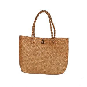 New Women Tote <b>Bag</b> Seagrass Woven Basket <b>Bag</b> Shoulder Travel Beach <b>Straw</b> Handbag - Product Image 5